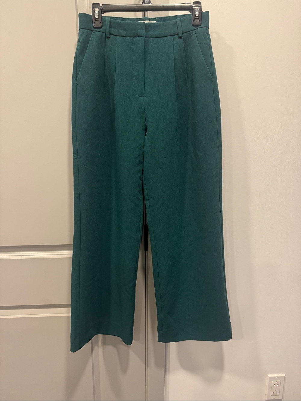 Abercrombie Women's Wide Leg Trousers in Teal- Short length